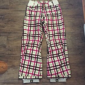 Roxy plaid ski snowboard pants xs